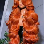 350 Colored Ginger Orange Body Wave Wig 200/250% Density 13x4 Hd Lace Front Wigs Brazilian Human Hair Pre Plucked For Women Sale (New)