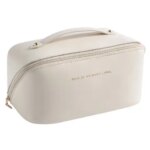 Fashion Portable Tote Makeup Bag Large Capacity Pillow Travel Organizer Bag Multi-compartment PU Toiletry Kit Bag (New)