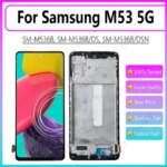 AMOLED Samsung Galaxy M53 5G LCD With Frame M536 Screen Display SM-M536B DSN LCD Touch Digitizer Assembly M53 5G Screen (New)