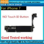 256GB Unlocked Logic Board For iPhone 7 Motherboard With Touch ID 128GB 32GB Full Chips For iPhone 7 Motherboard Clean ICloud (New)