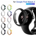 Tempered Glass+Cover For Google Pixel Watch 2 PC Protective Case Full All-Around Bumper Screen Protector For Pixel 3 41/45MM (New)