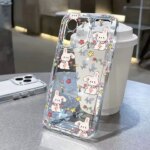 Cute Blue Bow Pattern Phone Case Infinix HOT 10 20 30i 40 50 60 i Pro Plus NOTE 30 40 50 60 Pro Smart 5 7 9 Clear Soft Cover (New)