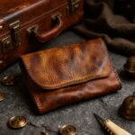 New Simple Men Wallets High Quality Genuine Cow Leather Coin Pocket Retro Handmade Male Purses Card Holder Mens Money Clips (New)
