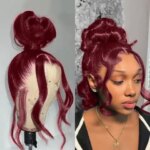 250 High Density 99J 360 Full Hd Lace Front Wig Pre Plucked 30 Inch Burgundy Red Glueless Wig Body Wave Frontal Wig Human Hair (New)