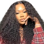 ISEE HAIR Kinky Curly Lace Front Human Hair Wigs 180% Density Brazilian Kinky Curly 7x5 Glueless Wigs For Women Human Hair (New)