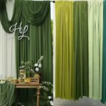 Green Stretch Milk Silk Fabric Cloth for Hotel Business Wedding Decor Party Arch Flower Wall Backdrop Drapping Design Fabrics (New)