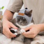 Cat Mask Mesh Breathable Lightweight Head Cover Pet Muzzle Postoperative Anti Licking Nail Trimming Anti Biting (New)