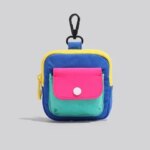【New】Portable Durable Zipper Coin Purse Contrast Color Earphone Bag Multifunctional Wallet Keyring Bag Daily Use Decoration Gift (New)