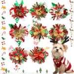 New 50pcs Christmas Dog Bowties Pet Grooming For Small Dogs Cat Bow Tie Collar With Bell For Christmas Dogs Pets Accessories (New)