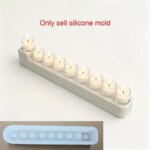 Silicone Mold For 9 Holes Rectangular Hanukkah Menorah Candle Holder DIY Plaster Concrete Jewish Holiday Candlestick Craft Mold (New)