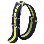 1pcs watch strap 18mm 20mm 22mm Nylon Army Sports brand Nylon fabric beltaccessories belt buckle bands black 20mm watch strap (New)
