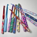 9/12pcs 2.0-8.0MM Floral Pattern Polymer Clay Crochet Hooks - DIY Knitting Needles for Sweaters Scarves Ergonomic Handle Needles (New)