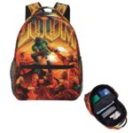 OG Doom Slayer Gaming Game Student Backpack School Bag Hiking Travel Daypack for Boys Girls Fashion Bookbag Shoulder Bags (New)