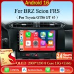 Android 16 For Subaru BRZ Scion FRS Toyota GT86 GT 86 2012 - 2021 LHD RHD Car Radio Mutimedia Carplay DSP 4G Wifi GPS DVD QLED (New)
