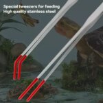 Stainless Steel Reptile Feeding Tongs With Rubber Tips Aquarium Aquarium Straight And Curved Tweezers Pet Feeding Accessories (New)