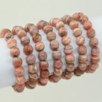 Natural Rhodochrosite Loose Round Beads Bracelet 10mm-10.5mm (New)