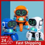 6-Claw Robot Toy Flexible 90 Degree Arm Dancing Singing Robot Toy Plastic Intelligent Robots Birthday Gifts for Boys and Girls (New)