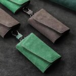 New Leather Keychain Men Women Key Holder Organizer Pouch Large Capacity Car Key Wallet Housekeeper Key Case Mini Card Bag (New)