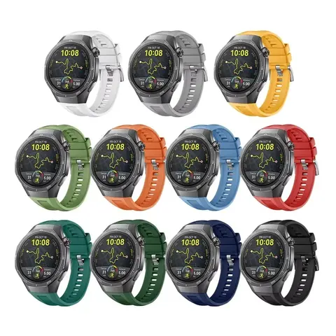 Sf71d22b2624940ea86146ea867e2e8e3P_480x480q75 22mm Size Universal Silicone Pin Buckle Watch Strap Huawei Watch GT 5 Pro 46mm 22mm Breathable Sport Strap (New) - Image 1