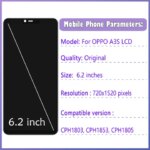 62'' Original OPPO A3S CPH1803 CPH1853 LCD Display Touch Panel Sensor Digitizer Assembly OPPO A3s Screen (New)