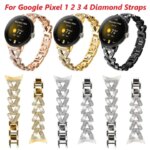 Diamond Love Heart Watch Strap Google Pixel 41 45mm Bs Wristb Metal Bracelet Pixel Watch 1 2 3 4 Detachable Correa (New)