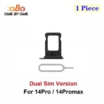 Dual SIM Card Tray Holder Slot Replacement iPhone 14 Pro Max 14Promax Double SIM Card Tray Slot Holder Purple Silver (1PC) (New)