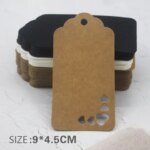 100 pcs 9x4.5cm Kraft Paper Gift Hang Tags Bookmark Wedding Christmas Scallop Label Blank Luggage Event & Party Supplies (New)