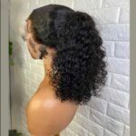 13X4 Lace Frontal Synthetic Wig For Black Women Ponytail Jerry Curly Prepluck Bleached Knot Baby Hair Cosplay Daily Party (New)