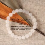 white quartz bracelet women men healing energy crystal bead bangles natural stone clean-up jewelry (New)