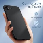 Simple Ultra Slim Phone Case for iPhone 16e Camera Lens Full Protection Matte Soft Cover For iphone 16 Pro Max Plus Black Case (New)