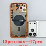 DIY Back Battery Cover iPhone 13 Pro Max Convert to 17 Pro Max Middle Frame Housing 13 Pro Max DIY like 17 Pro Max (New)