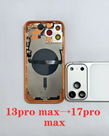 Sf8d93a077d594d5e8238eae872564b80j_480x480q75 DIY Back Battery Cover iPhone 13 Pro Max Convert to 17 Pro Max Middle Frame Housing 13 Pro Max DIY like 17 Pro Max (New) - Image 1