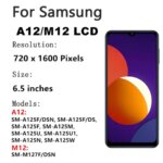 65 M12 A12 Screen Samsung M12 M127 LCD Display Touch Screen Digitizer Samsung Galaxy A12 A125 Display A125F 125M A125U (New)