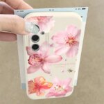 Pink Lily Flower Case Samsung Galaxy S25 Edge S26 S24 Ultra S23 S22 S21 FE A15 A16 A17 A37 A57 A35 A36 A54 A55 A56 5G Funda (New)
