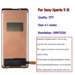61 TFT SONY Xperia 5 III LCD Display Touch Screen Digitizer Replacement Xperia XQ-BQ52 XQ-BQ72 XQ-BQ42 XQ-BQ62 LCD (New)