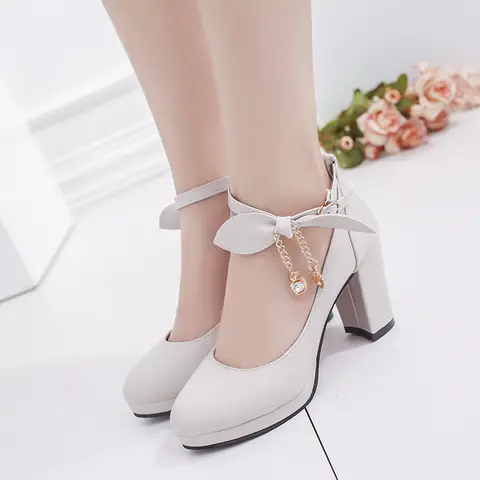 Sf9d885654d0f4bda82c61e04ce09dcfdY_480x480q75 New Fashion high heels women pumps thin heel classic pink beige sexy prom wedding shoes butterfuly-kont shoes (New) - Image 1