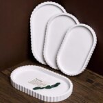 Lace Storage Tray Silicone Mold DIY Oval Jewelry Display Plate Craft Making Plaster Resin Crystal Coaster Casting Molds Home Dec (New)