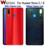 Huawei Nova 3 Battery Cover Back Glass Rear Door Housing