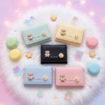 Cute Bear Wallet Women Small Trifold Purse with Cartoon Bear Paw Decor Lightweight Card Holder for Girls Daily Use Pink Blue (New)