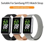 Metal Strap Samsung Galaxy Fit 3 B With TPU Case Screen Protector Soft Film Replacement Milanese Magnetic Loop Watchb (New)