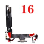 New Charging Port Flex Cable iPhone 16 15 14 13 12 11 Pro Max Mini Plus USB Charger Dock Connector With Microphone Ribbon (New)