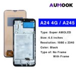 A24 4G Super AMOLED for SAMSUNG A245 LCD Display With Frame Digital Touch Screen Digitizer Assembly for Samsung A24 LCD (New)