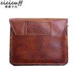 100% Original Leather Coin Purse Vintage Mens Mini Flap Coin Wallet Brand Cow Leather Women and Men Purses Money Change Pocket (New)