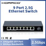 HORACO 2.5GbE Managed Switch 8 Port 2.5GBASE-T Network Switcher 10G