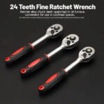 Hot 46Pcs 1 4 Drive Socket Wrench Set Ratchet Screwdriver & Bit Kit Carbon Steel Auto Repair H Tool Set with Storage Case (New)