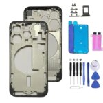 Back Housing iPhone 15 Pro Max Complete Middle Frame Chassis Replacement with SIM TraySide ButtonsStickers & Repair Tools (New)