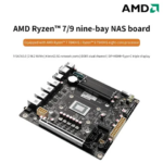 AMD Ryzen 7 8845HS 9-Bay NAS Mini ITX Motherboard USB4 4xi226-V 2.5G LAN 9xSATA3.0 2xM.2 NVMe PCIE X16 2xDDR5 Firewall Mainboard (New)