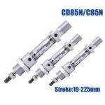 CD85N/C85N10/12/16/20/25 SMC Stainless Steel Mini Cylinder Double Acting Stroke 10-225mm (New)