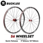 BUCKLOS S6 Road Bike Wheelset 700C Aluminum Alloy Wheel fit 7-11S Cassette Bicycle V Brake Quick Release Wheels Road Bike Parts (New)