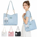 Fashion Star Pattern Stylish Shoulder Bag Cute Pendant Simple Underarm Bag Casual Large Capacity Handbag Commuting Tote Bag (New)